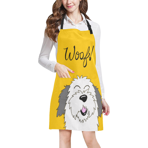 Woof!! Sheepie - yellow All Over Print Apron