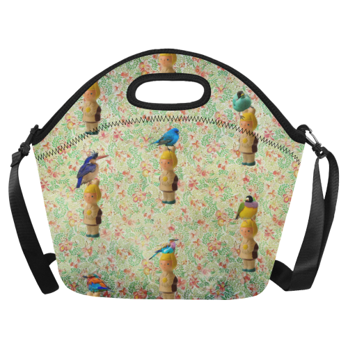 Daisy's Birds Neoprene Lunch Bag/Large (Model 1669)