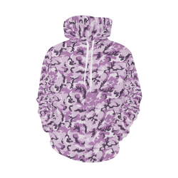 Woodland Pink Purple Camouflage All Over Print Hoodie for Women (USA Size) (Model H13)