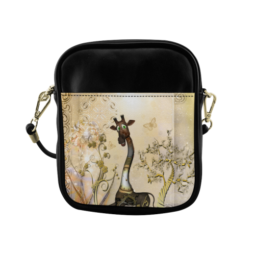 Funny steampunk giraffe Sling Bag (Model 1627)