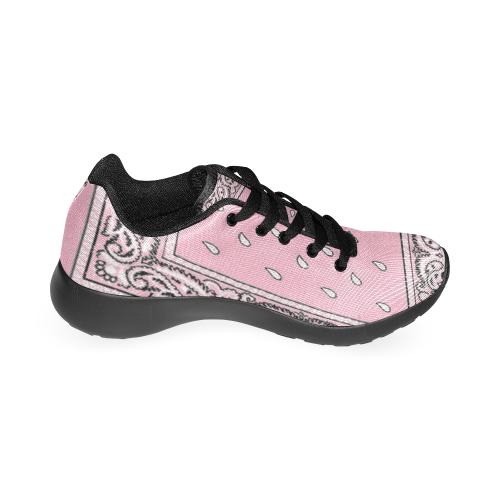 Pink Bandana Women-Black Women’s Running Shoes (Model 020)