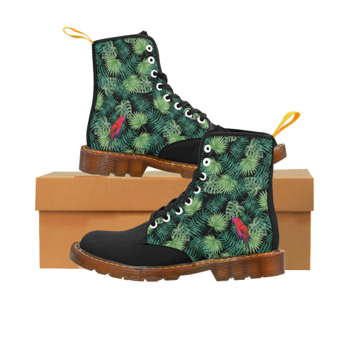 Parrot And Leaves Martin Boots For Women Model 1203H