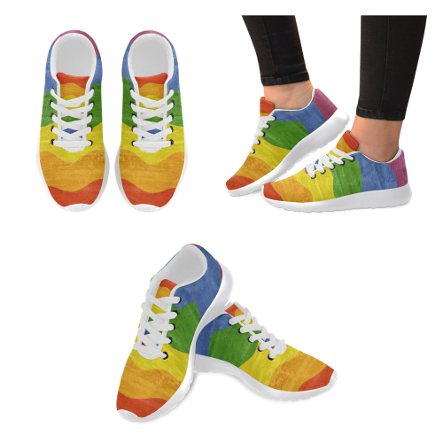 Gay Pride - Rainbow Flag Waves Stripes 3 Women’s Running Shoes (Model 020)