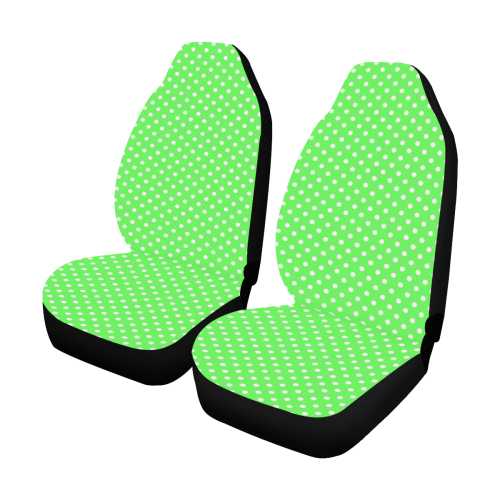 Eucalyptus green polka dots Car Seat Covers (Set of 2)