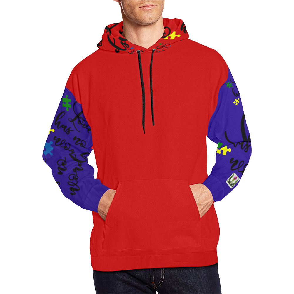 Fairlings Delight's Autism- Love has no words Men's Hoodie 53086Ee8 All Over Print Hoodie for Men (USA Size) (Model H13)