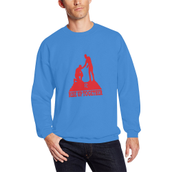 Rise Up Together Crewneck Sweatshirt for Men/Large (Red & Blue) All Over Print Crewneck Sweatshirt for Men/Large (Model H18)