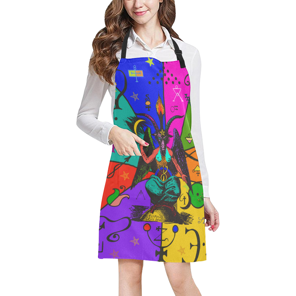 Awesome Baphomet Popart All Over Print Apron