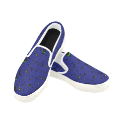 Alien Flying Saucers Stars Pattern Slip-on Canvas Shoes for Kid (Model 019)