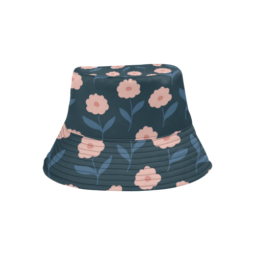Pink Flowers All Over Print Bucket Hat for Men