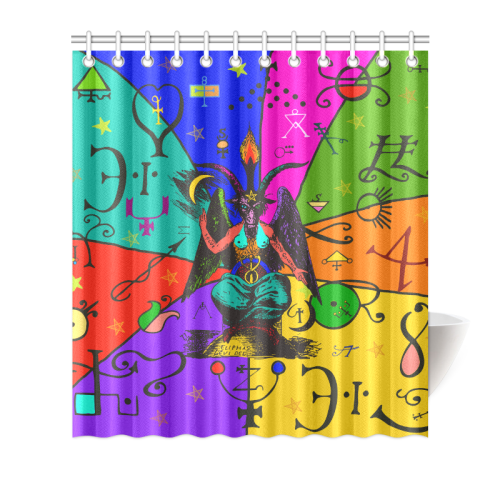 Awesome Baphomet Popart Shower Curtain 66"x72"