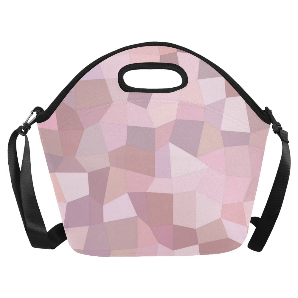 Pastel Pink Mosaic Neoprene Lunch Bag/Large (Model 1669)