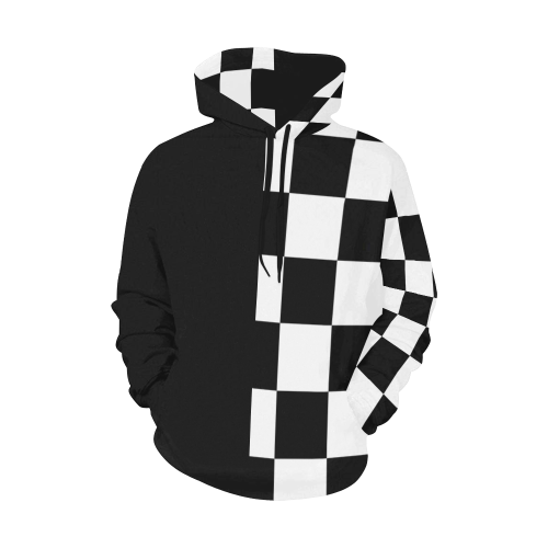 CHECKERED All Over Print Hoodie for Women (USA Size) (Model H13)