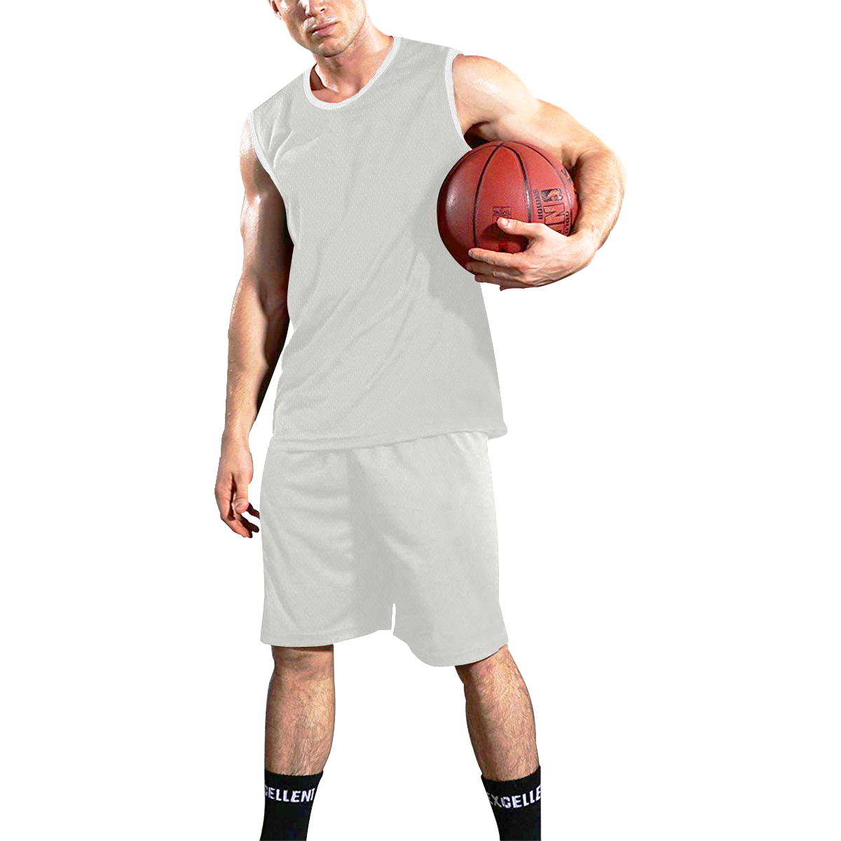 color platinum All Over Print Basketball Uniform