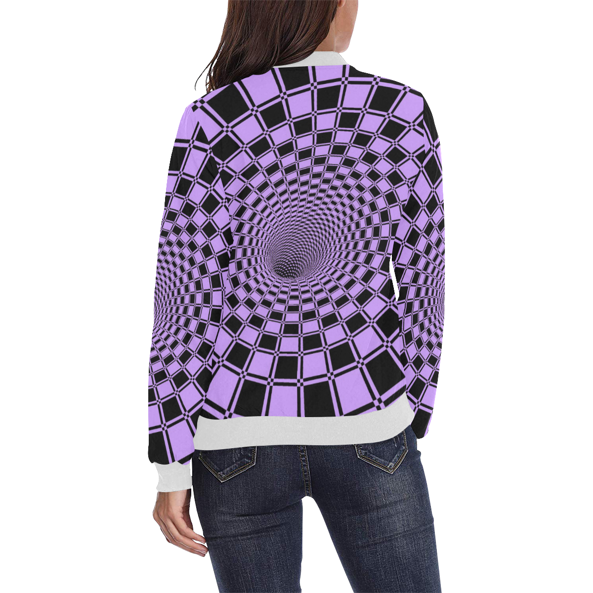CHECKERBOARD 424 All Over Print Bomber Jacket for Women (Model H36)