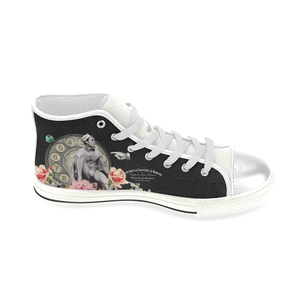 Nuit des Roses Revisited for Him Women's Classic High Top Canvas Shoes (Model 017)