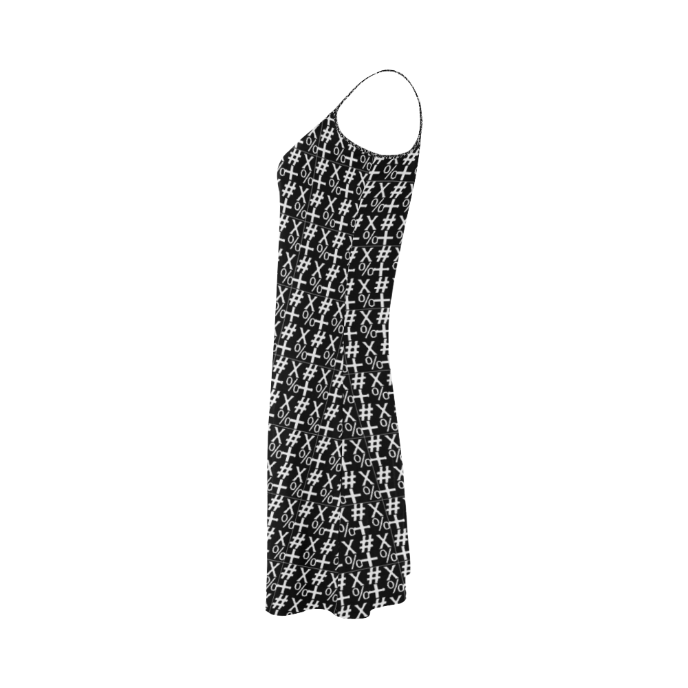 NUMBERS Collection Symbols Black/White Alcestis Slip Dress (Model D05)