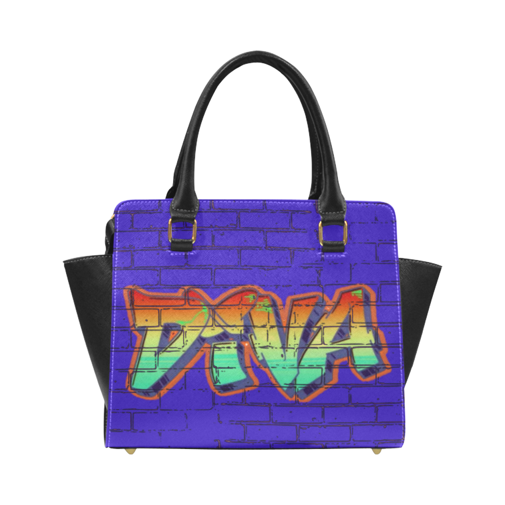 Graffiti Diva Blue Classic Shoulder Handbag (Model 1653)