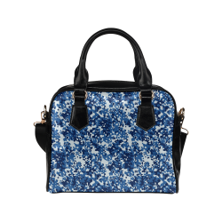 Digital Blue Camouflage Shoulder Handbag (Model 1634)