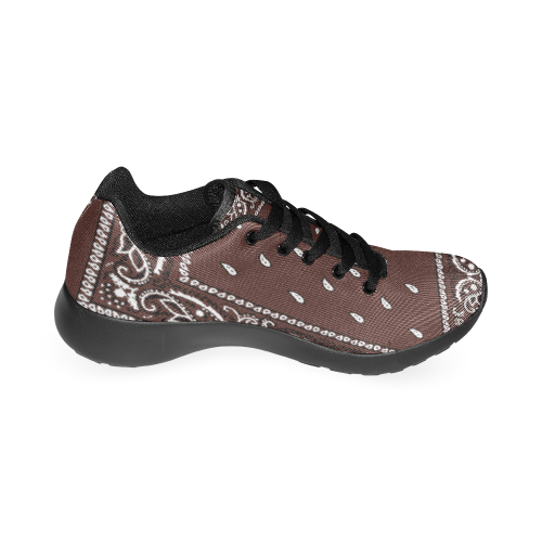 Brown Bandana Women-Black Women’s Running Shoes (Model 020)