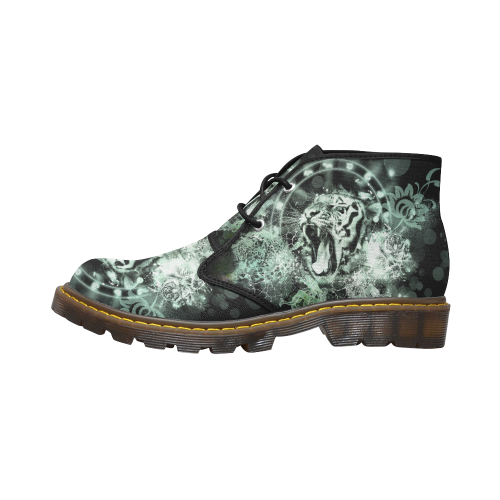 Amazing tigers Women's Canvas Chukka Boots/Large Size (Model 2402-1)