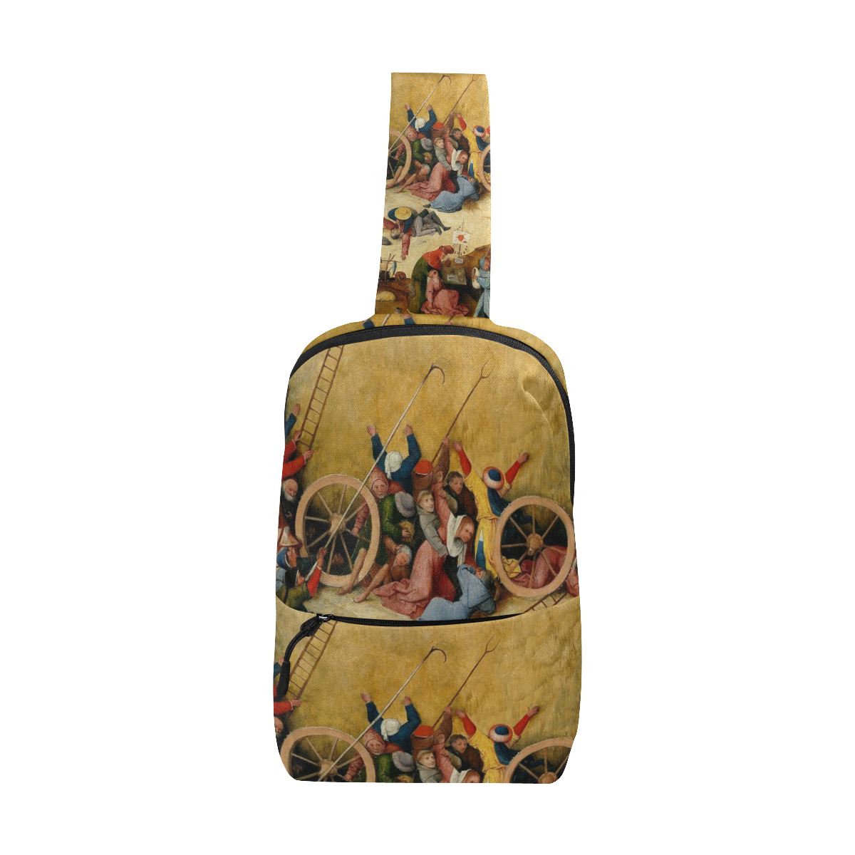 Hieronymus Bosch-The Haywain Triptych 2 Chest Bag (Model 1678)