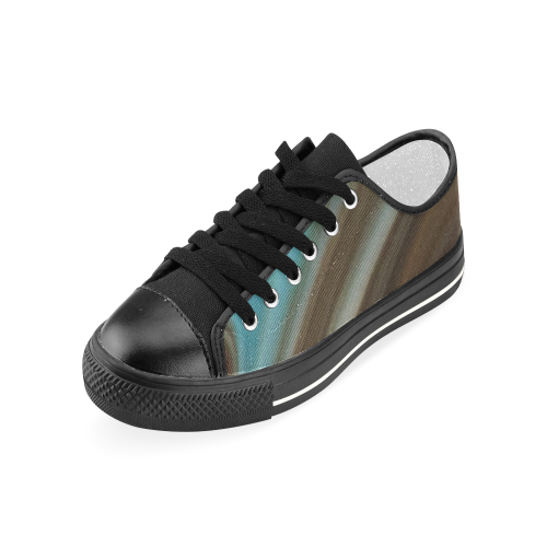 Blond and blue Design Women's Classic Canvas Shoes (Model 018)