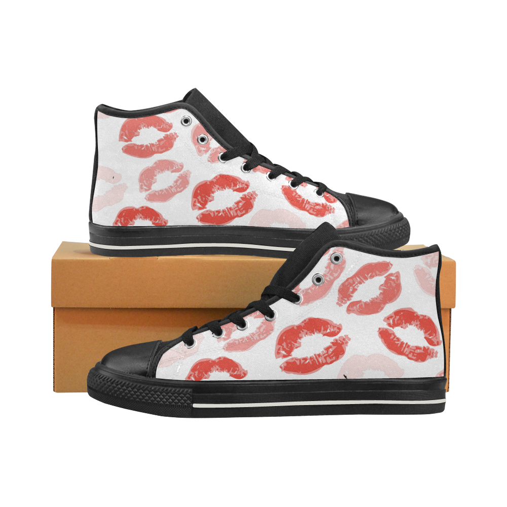 KISS LIPS High Top Canvas Shoes for Kid (Model 017)