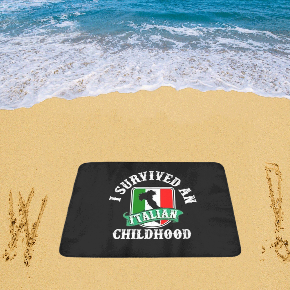I Survived An Italian Childhood Beach Mat 78"x 60"