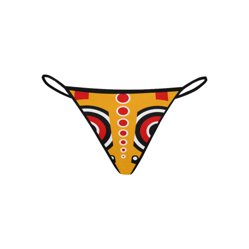 Red Yellow Tiki Tribal Women's All Over Print G-String Panties (Model L35)