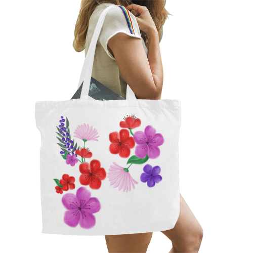 BUNCH OF FLOWERS Canvas Tote Bag/Large (Model 1702)