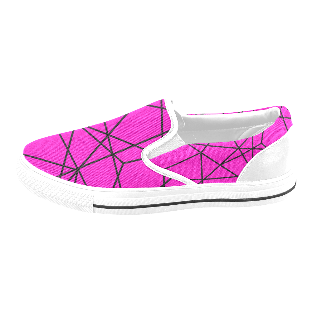 Abstract Women's Unusual Slip-on Canvas Shoes (Model 019)