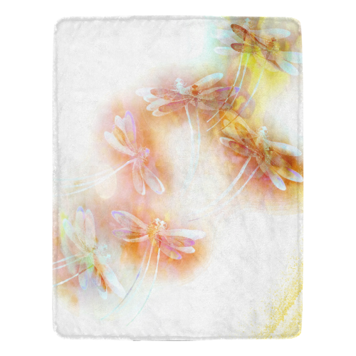 Watercolor dragonflies Ultra-Soft Micro Fleece Blanket 54''x70''