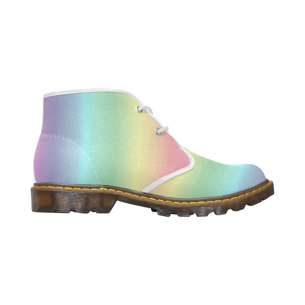 Pastel Rainbow Men's Canvas Chukka Boots (Model 2402-1)