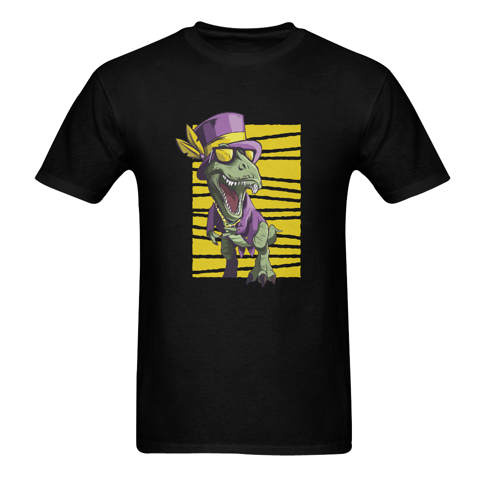 MardiDinoTshirt Black Men's T-Shirt in USA Size (Two Sides Printing)
