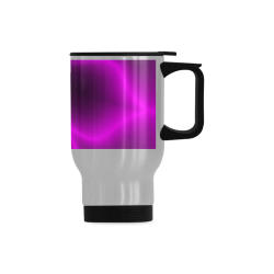 Purple Blossom Travel Mug (Silver) (14 Oz)