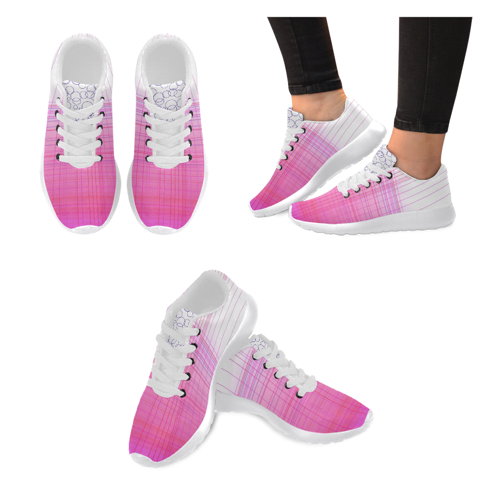 Shoes with Pink ethnic blocks Women’s Running Shoes (Model 020)