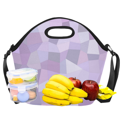Pastel Purple Mosaic Neoprene Lunch Bag/Large (Model 1669)