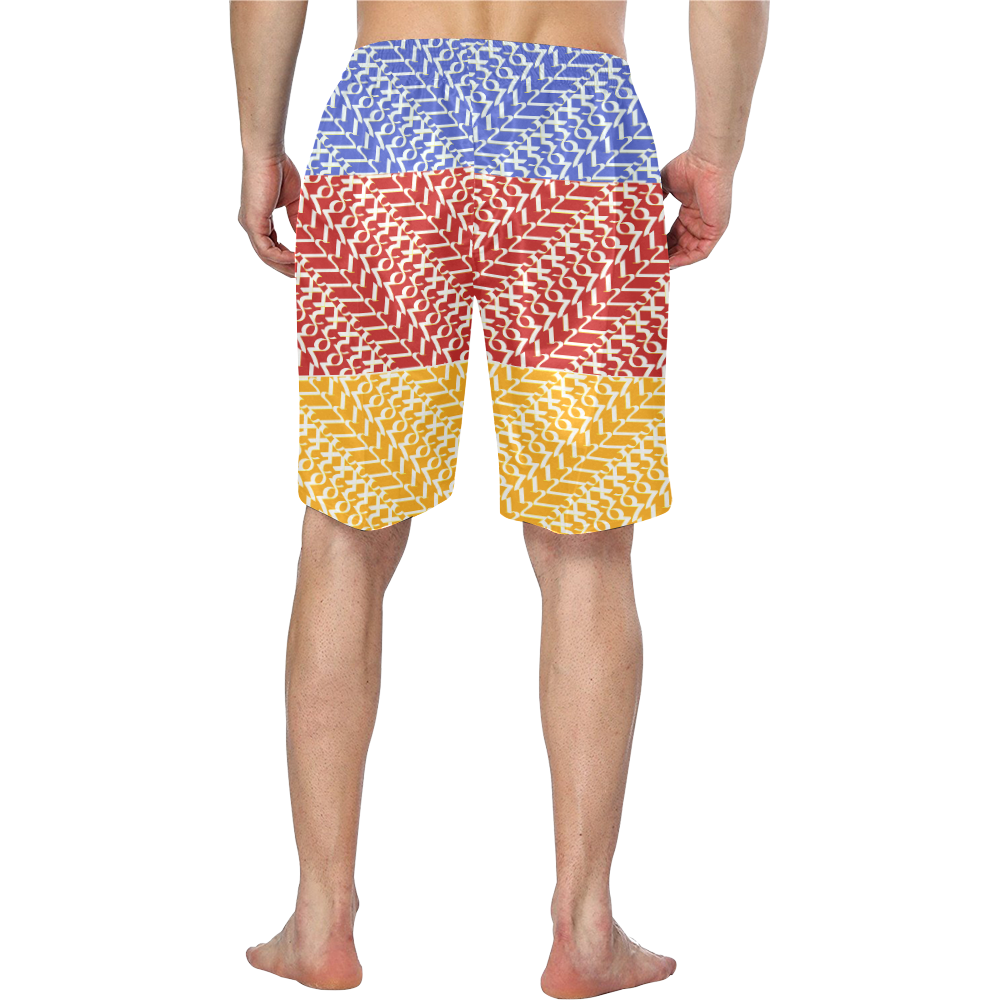 NUMBERS Collection 1234567 Multi Color Daytime Men's Swim Trunk (Model L21)