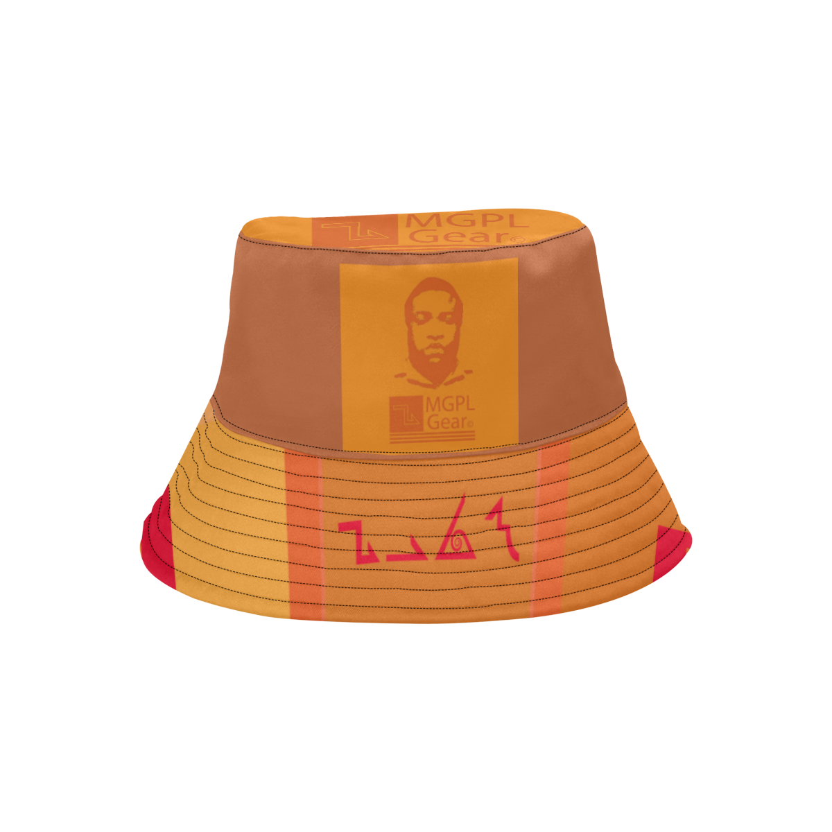 Patern 07 Red And Brown All Over Print Bucket Hat for Men