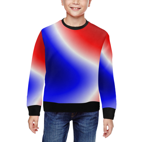 Glow blue and Red All Over Print Crewneck Sweatshirt for Kids (Model H29)