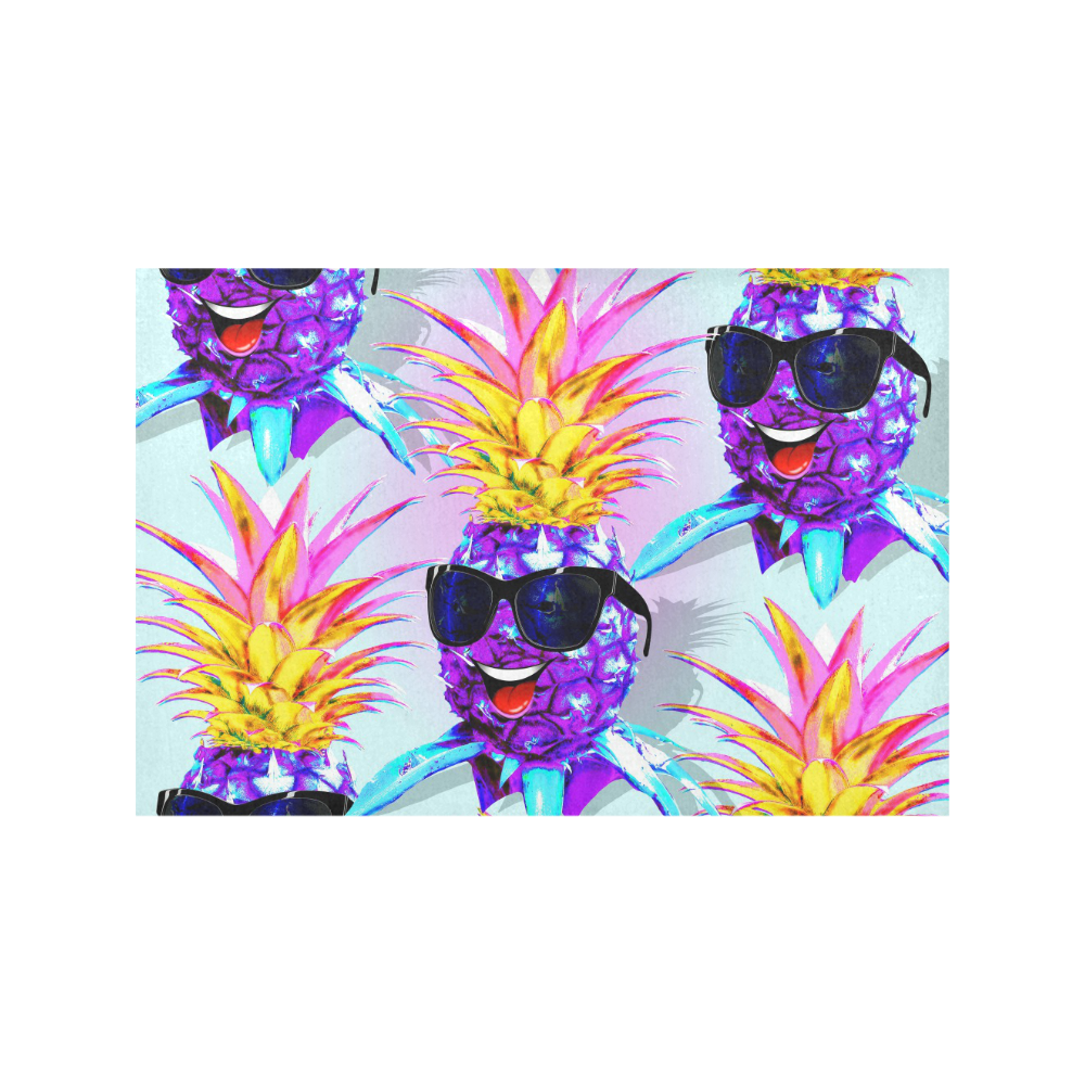 Pineapple Ultraviolet Happy Dude with Sunglasses Placemat 12''x18''