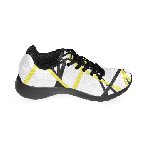 Black and yellow stripes Women’s Running Shoes (Model 020)