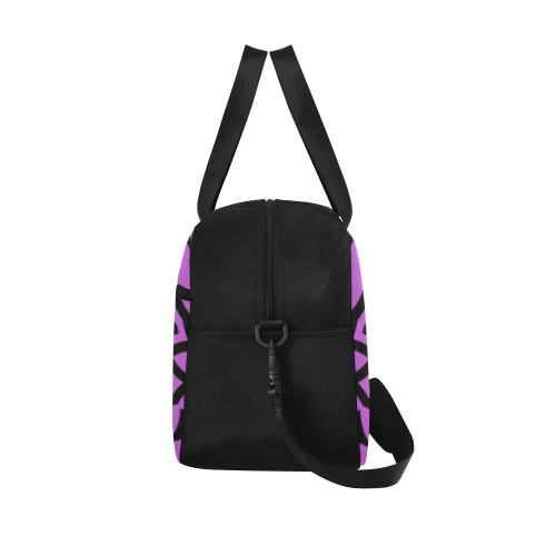 Purple/Black Flowery Pattern Fitness Handbag (Model 1671)