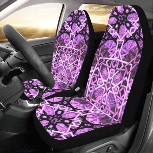 Pink/Black 3-D Fractal Knit Car Seat Covers (Set of 2)