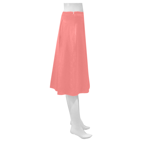 color light red Mnemosyne Women's Crepe Skirt (Model D16)