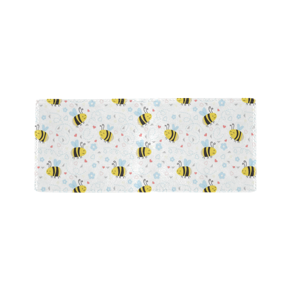 Cute Bee Pattern Mini Bifold Wallet (Model 1674)