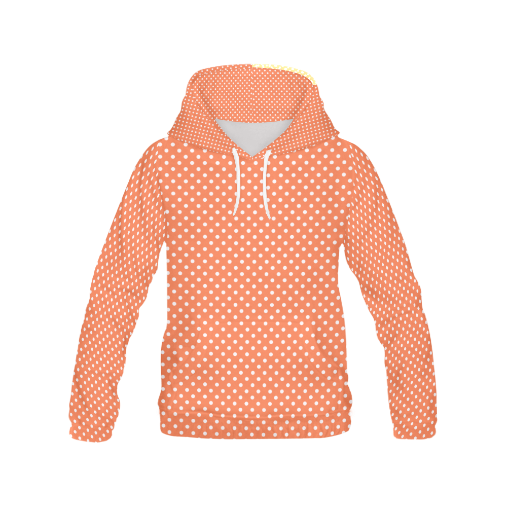 Appricot polka dots All Over Print Hoodie for Women (USA Size) (Model H13)