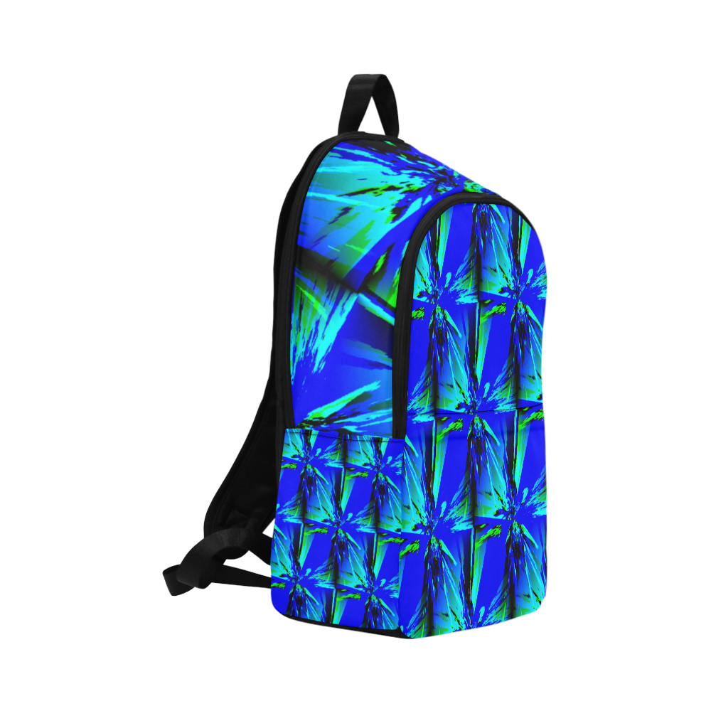 Blue Green Diamond Stars Pattern Fabric Backpack for Adult (Model 1659)