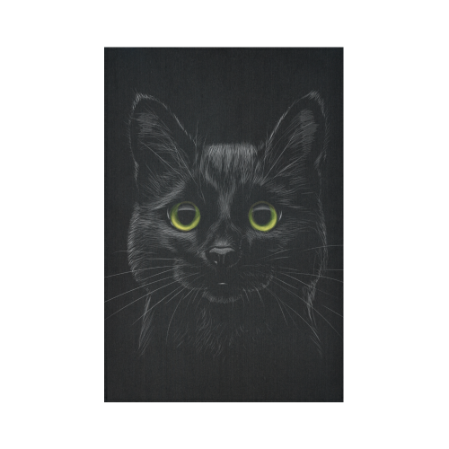 Black Cat Cotton Linen Wall Tapestry 60"x 90"