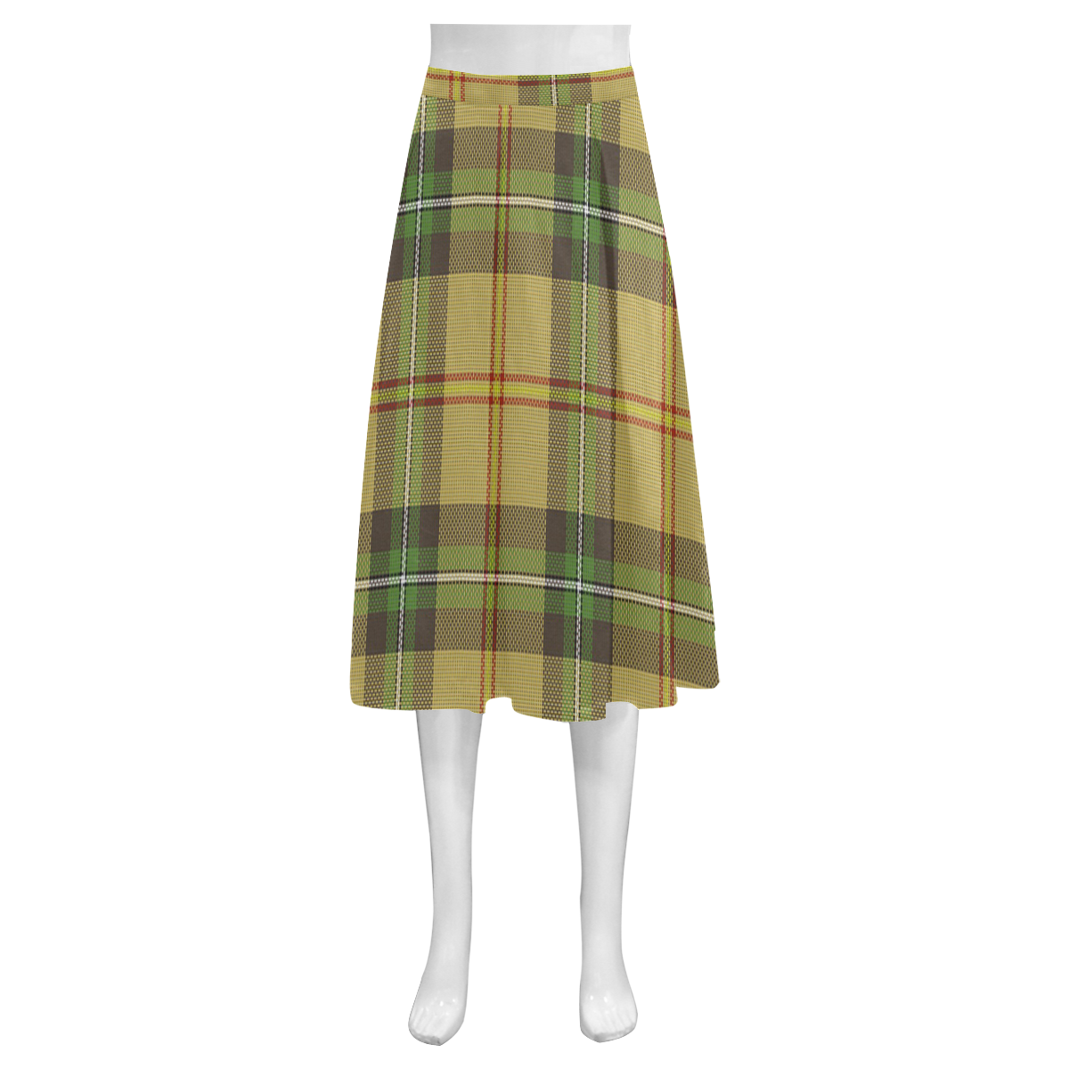 Saskatchewan tartan Mnemosyne Women's Crepe Skirt (Model D16)